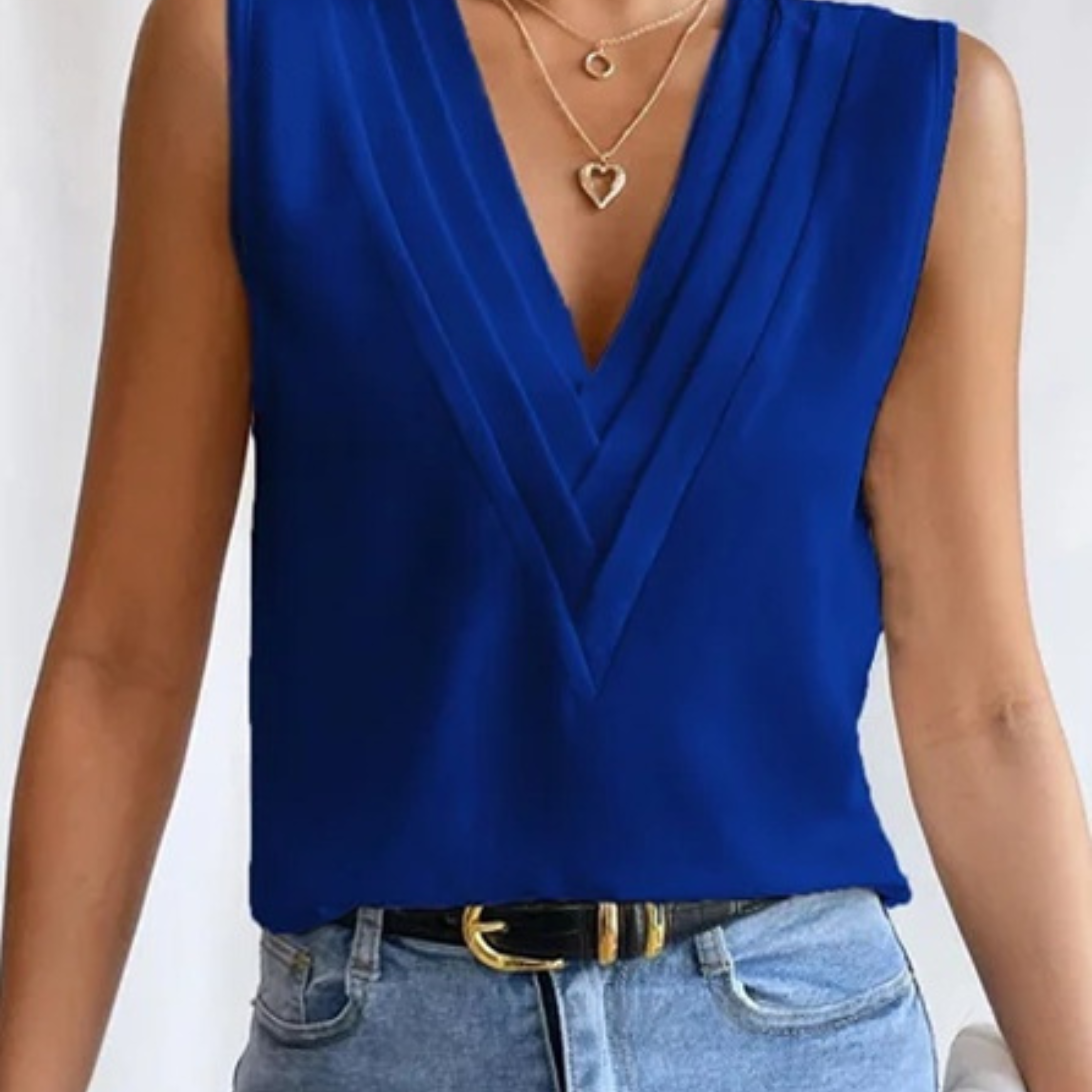 Petra - Lehký bezrukávový top s V výstřihem