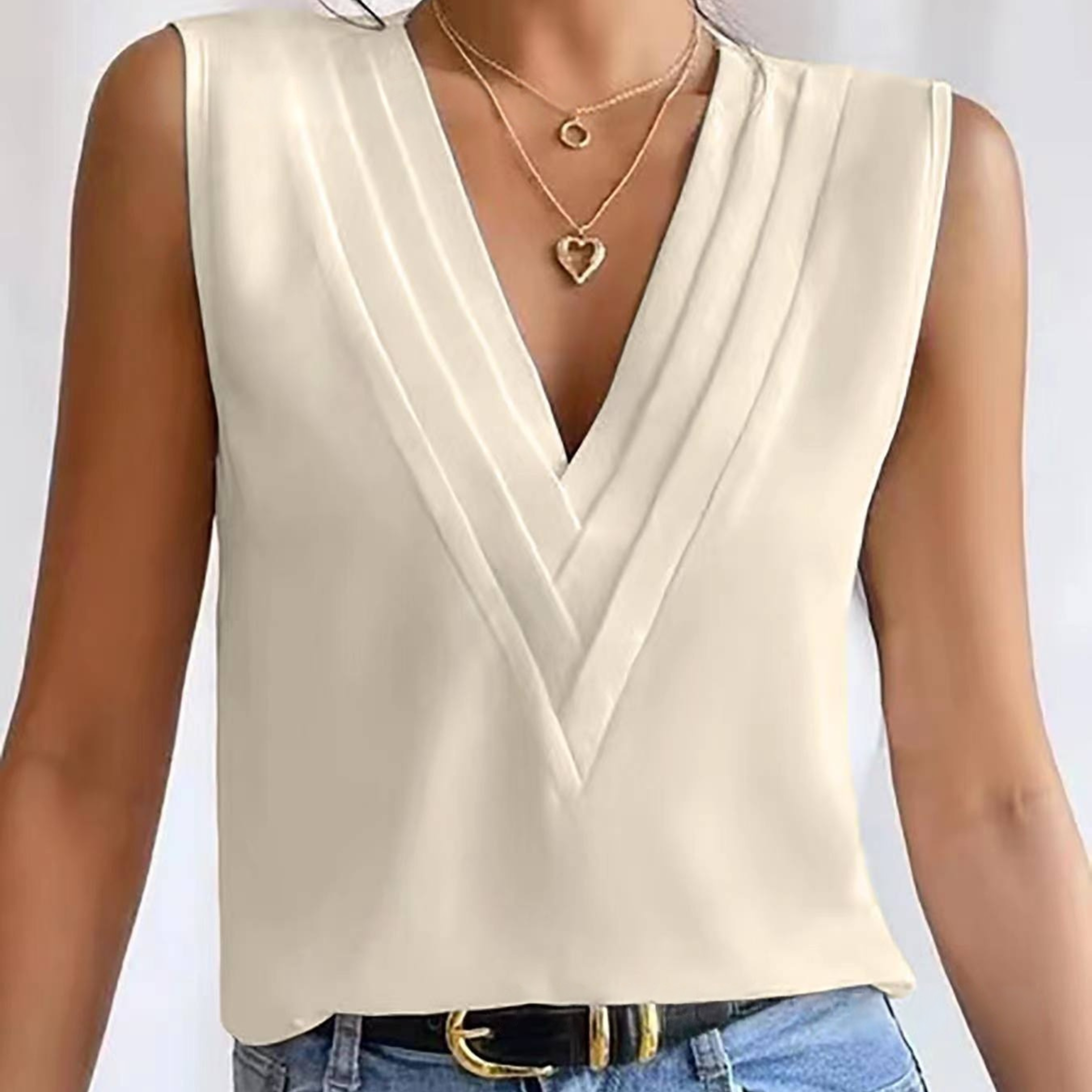 Petra - Lehký bezrukávový top s V výstřihem