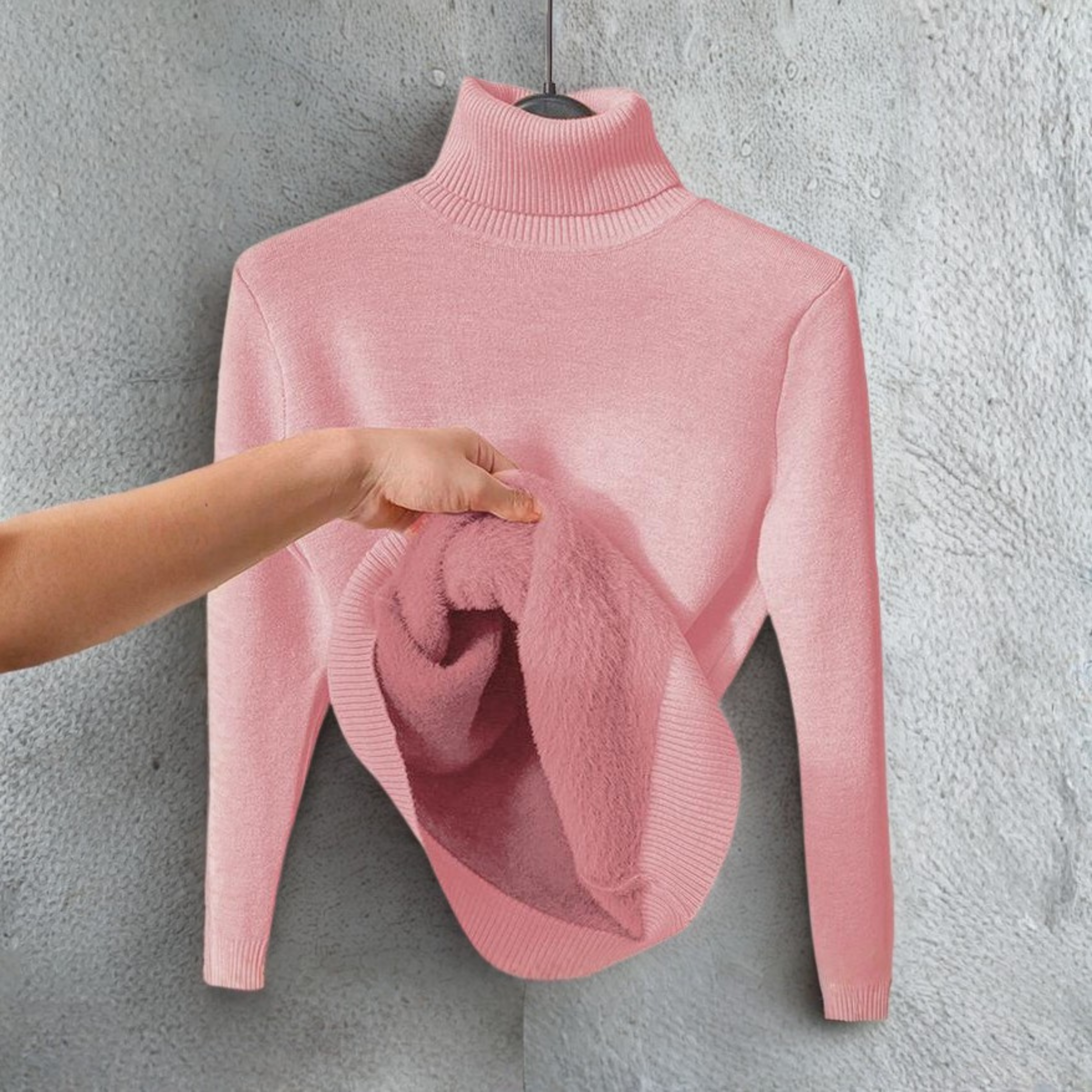 Natálie - Pohodlný Hladký Svetr s Rolákem a Dlouhým Rukávem