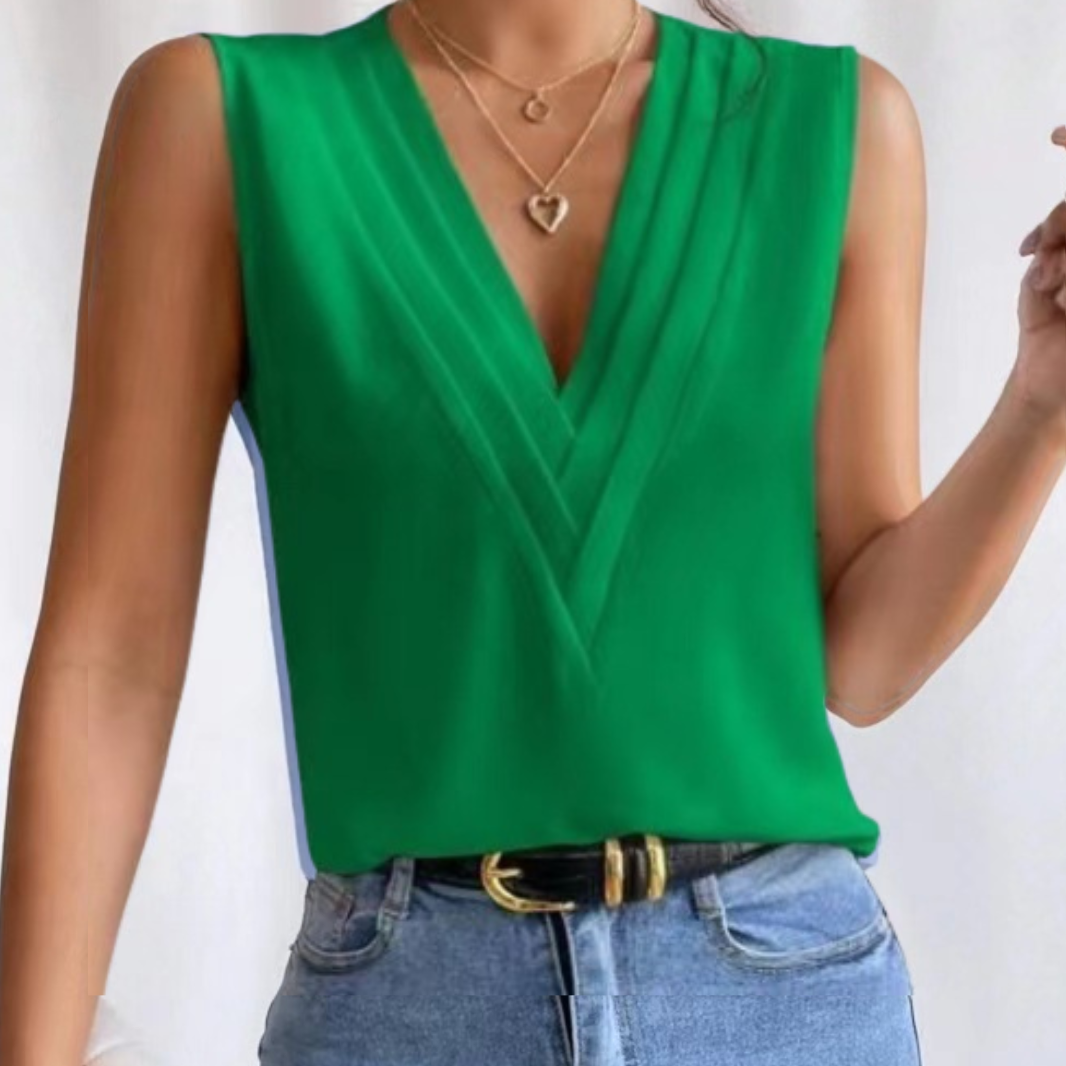 Petra - Lehký bezrukávový top s V výstřihem