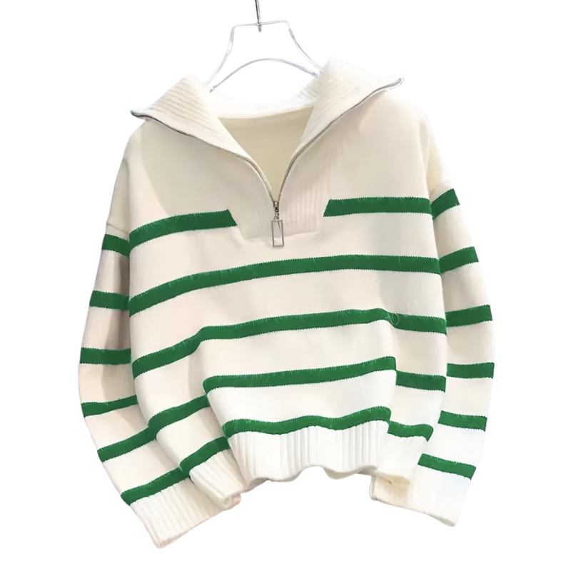 Hana – Ležérní svetr s dlouhým rukávem a límečkem