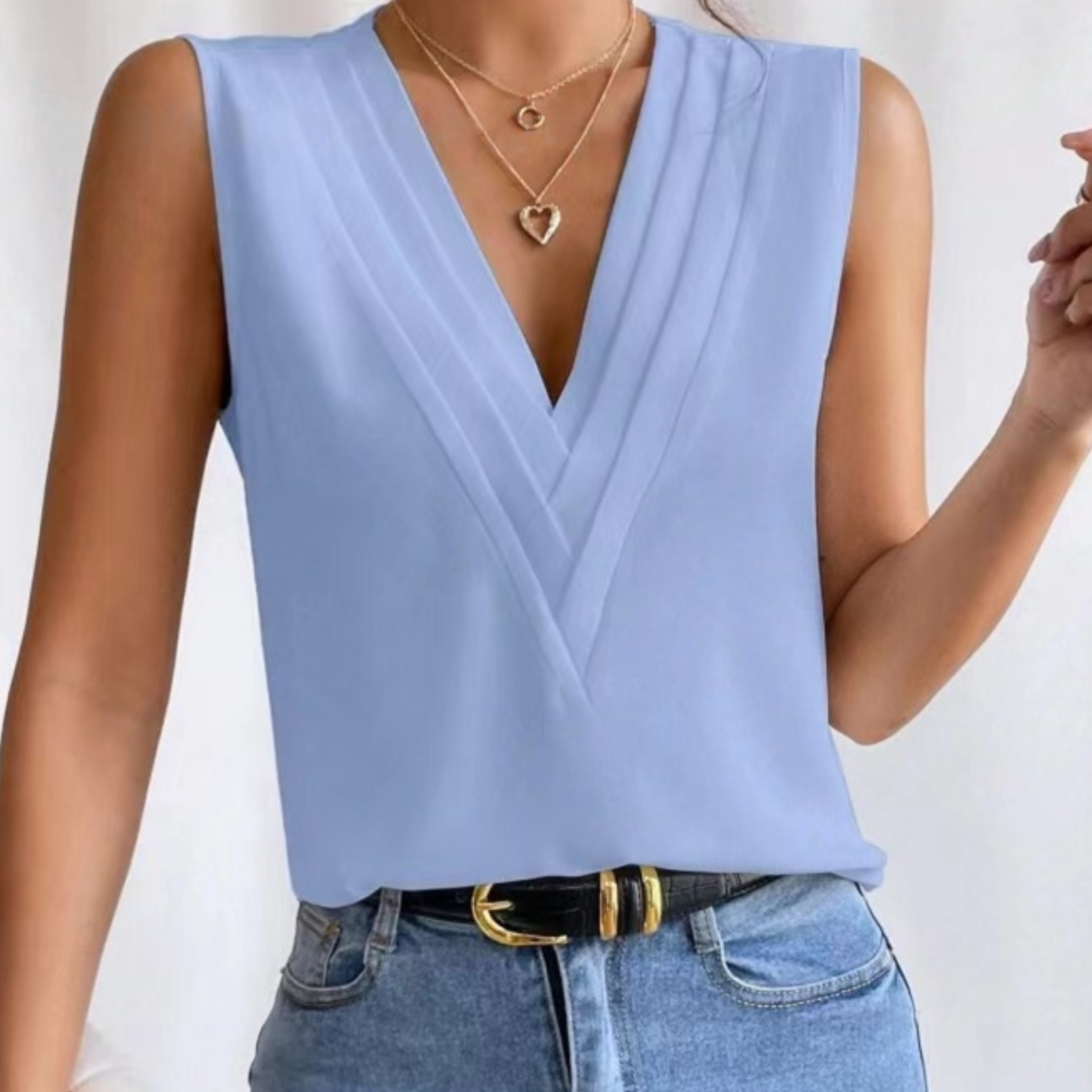 Petra - Lehký bezrukávový top s V výstřihem