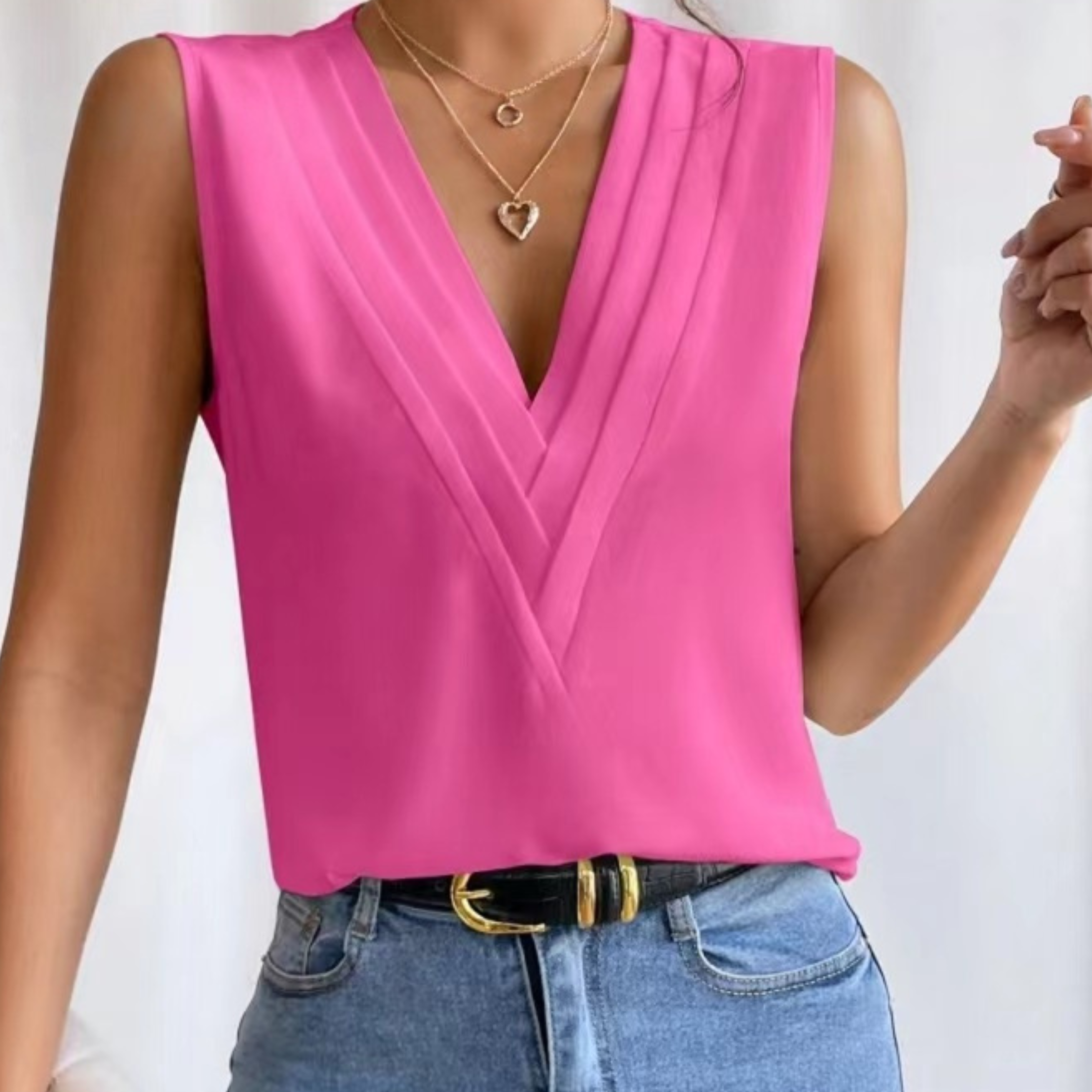 Petra - Lehký bezrukávový top s V výstřihem