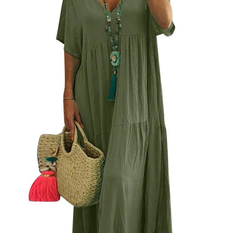 Amálie – Boho maxi šaty s výstřihem do V