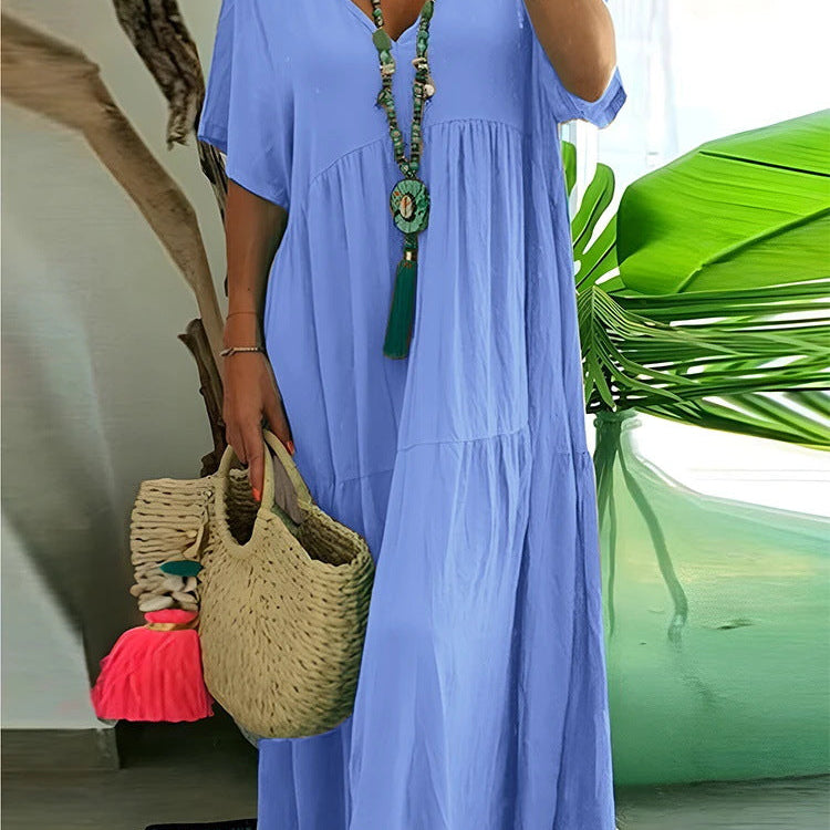 Amálie – Boho maxi šaty s výstřihem do V