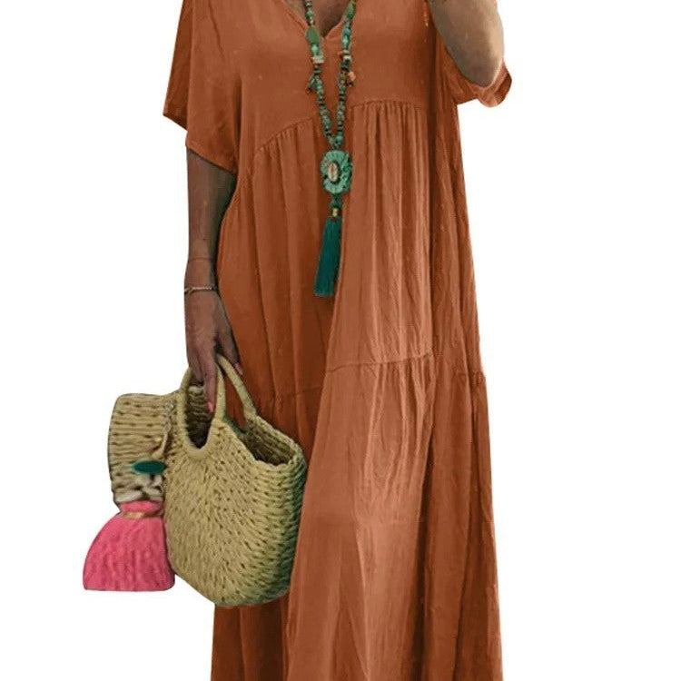 Amálie – Boho maxi šaty s výstřihem do V