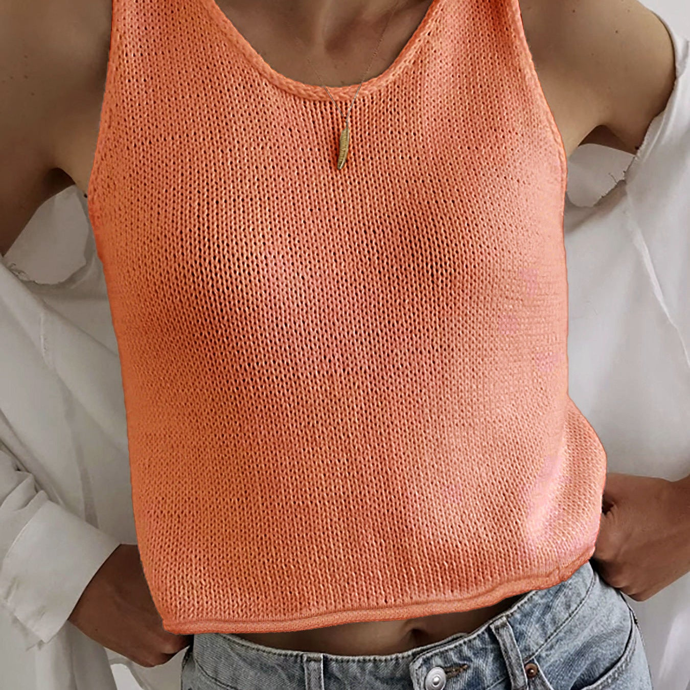 Marcela - Ležérní pulovrový top s kulatým výstřihem