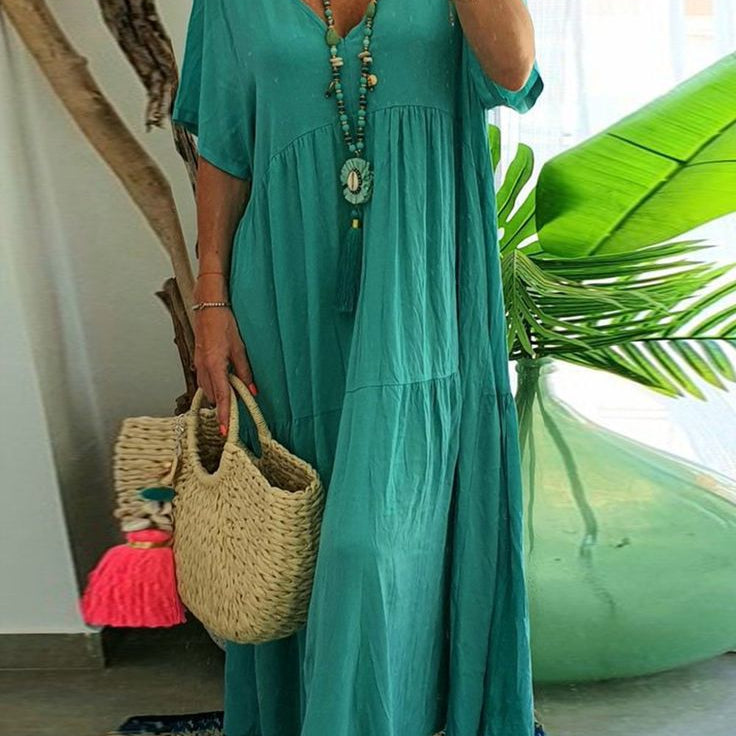 Amálie – Boho maxi šaty s výstřihem do V