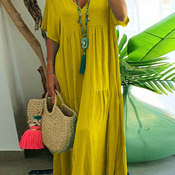 Amálie – Boho maxi šaty s výstřihem do V