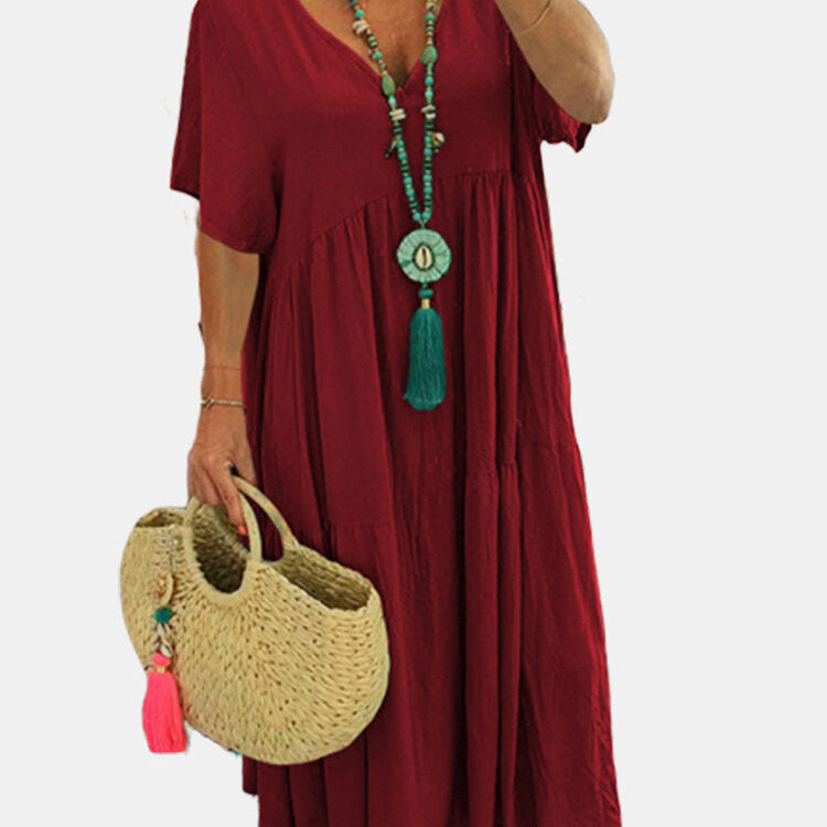 Amálie – Boho maxi šaty s výstřihem do V