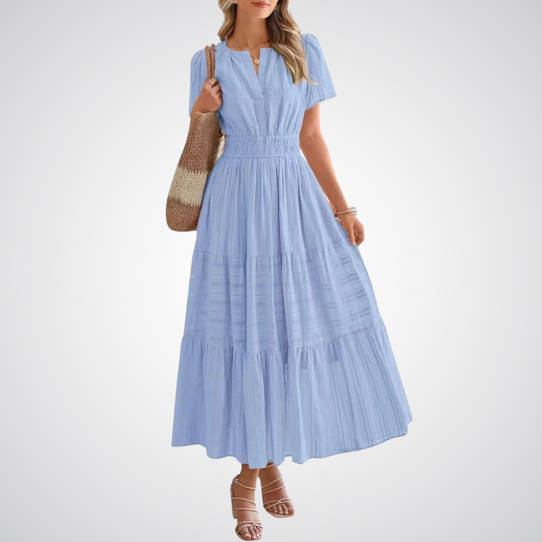 Alena – Romantické maxi šaty s vrstvenou sukní