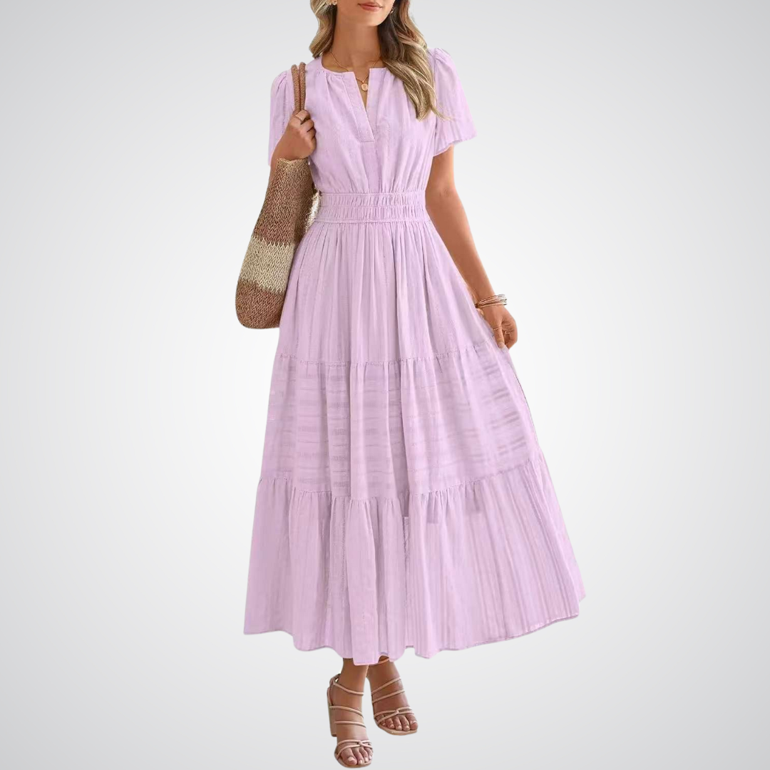 Alena – Romantické maxi šaty s vrstvenou sukní