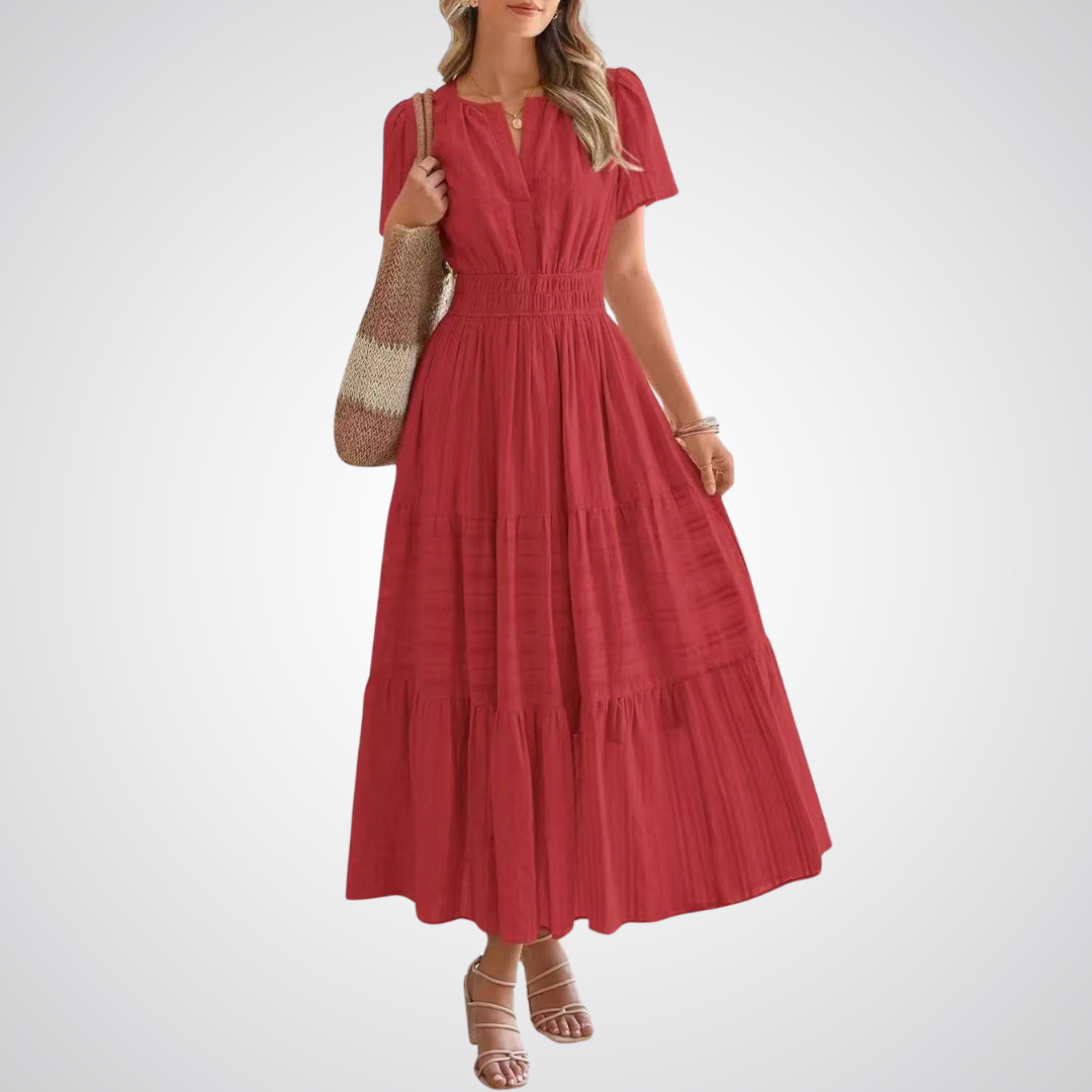 Alena – Romantické maxi šaty s vrstvenou sukní