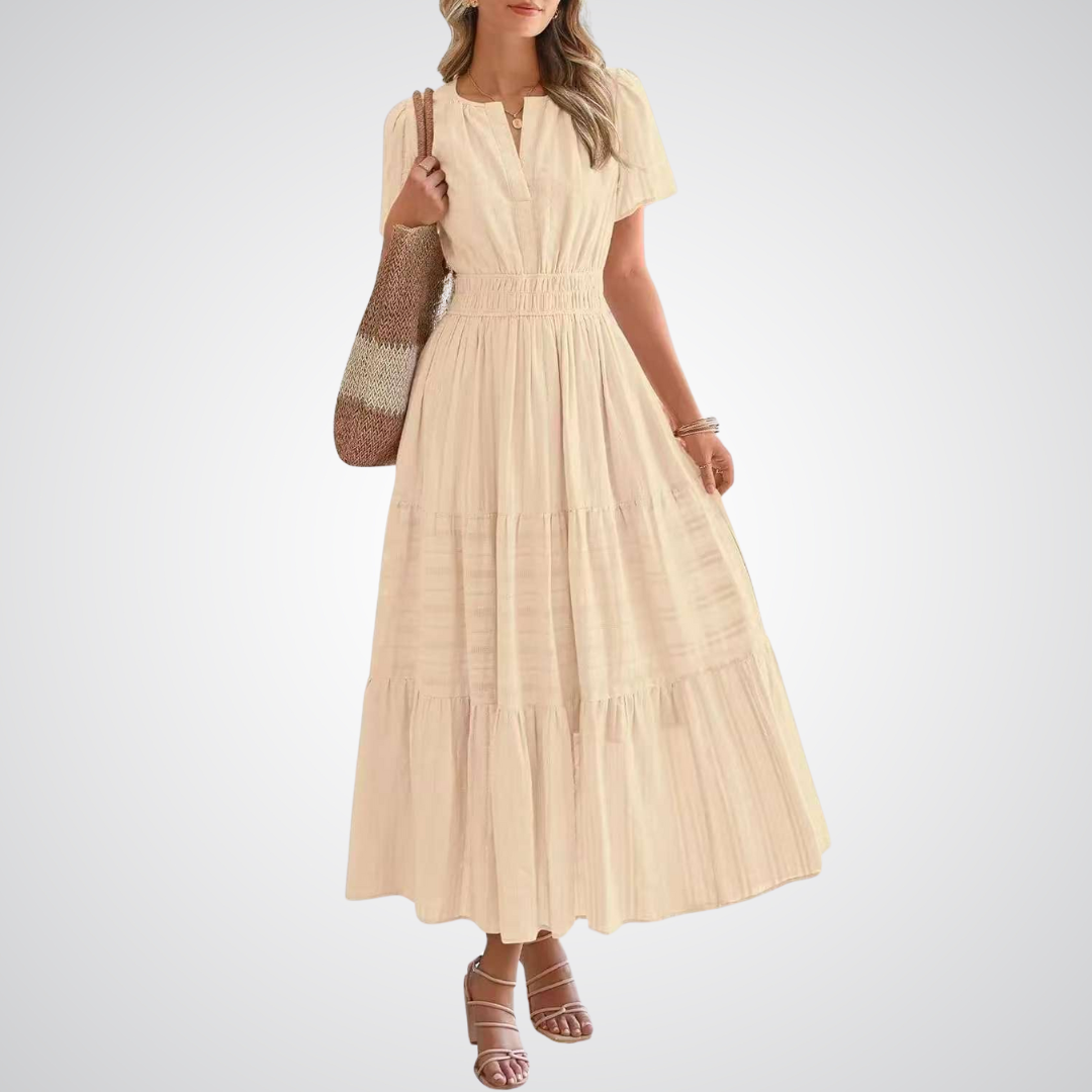 Alena – Romantické maxi šaty s vrstvenou sukní