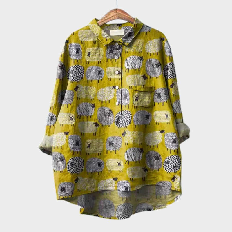 Anežka – Uvolněná tištěná blůza